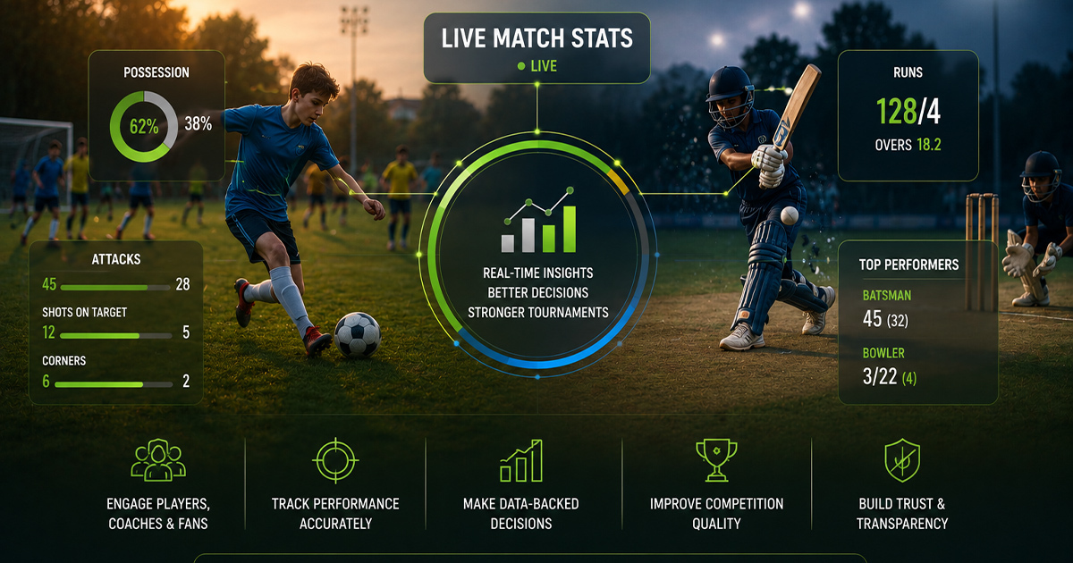 How Live Match Stats Improve Grassroots Football and Cricket Tournaments