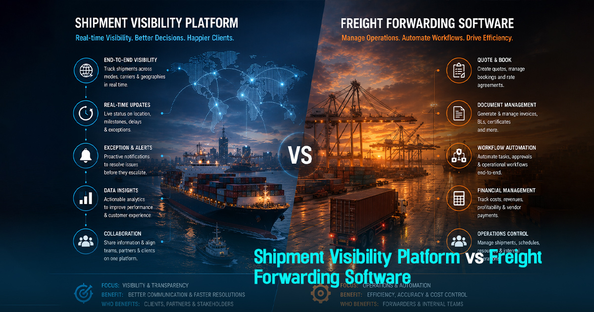 Shipment Visibility Platform vs Freight Forwarding Software: What Logistics Teams Need to Know