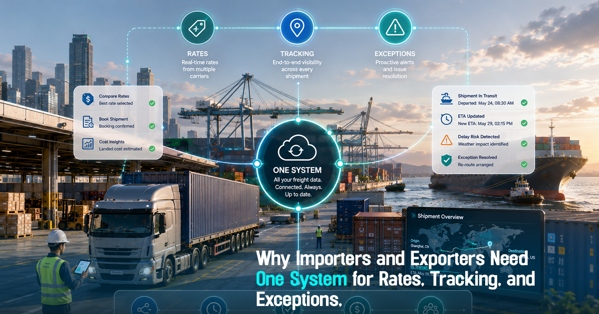 Why Importers and Exporters Need One System for Rates, Tracking, and Exceptions